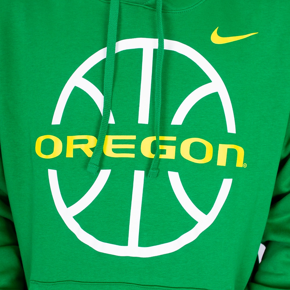 Oregon, Nike, Green, Hoodie, Cotton Blend, Men, Basketball, Sweatshirt, Pullover, 813673